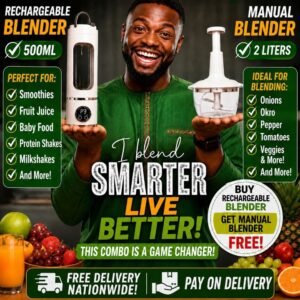 2in1 Rechargeable and Manual Blender Combo